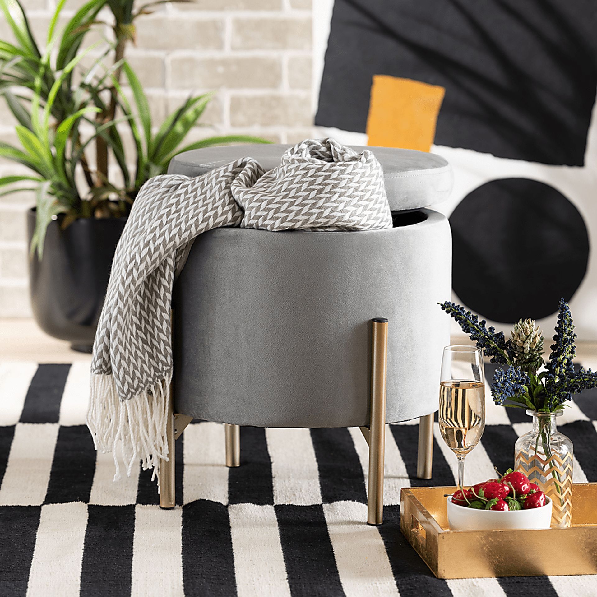 Causton Gray Ottoman - Image 7