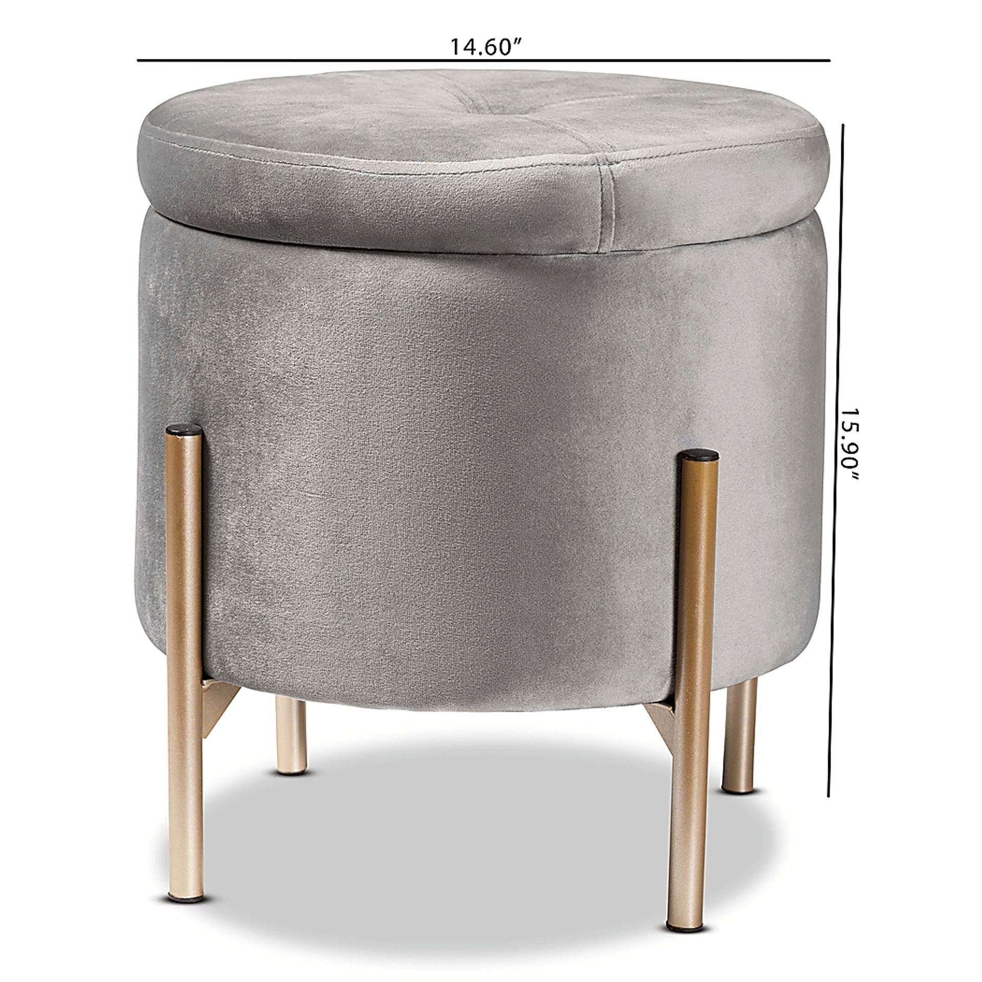 Causton Gray Ottoman - Image 8