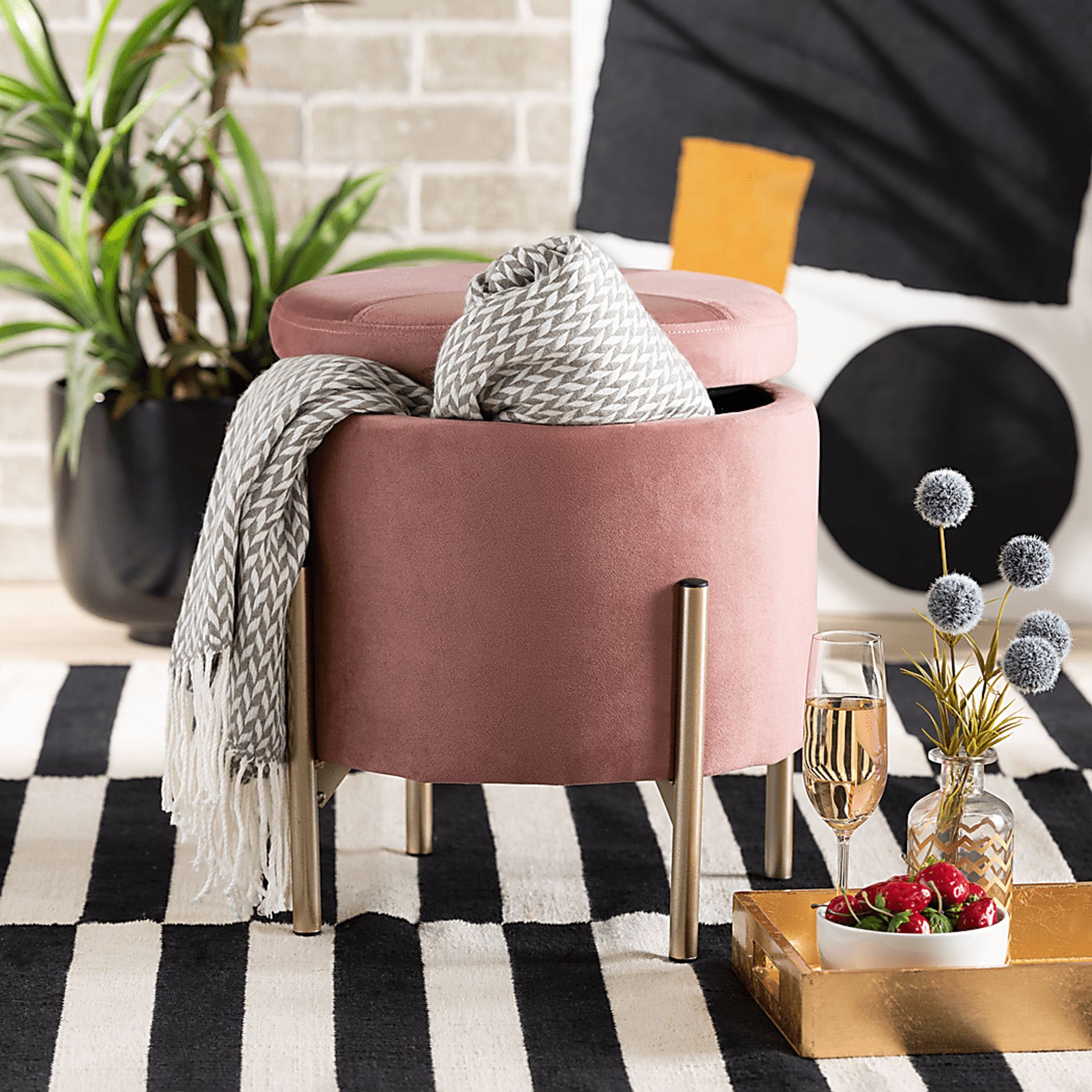 Causton Pink Ottoman - Image 7