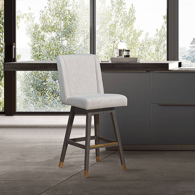 Cauthorn Beige Swivel Barstool - Thumbnail - Image 2