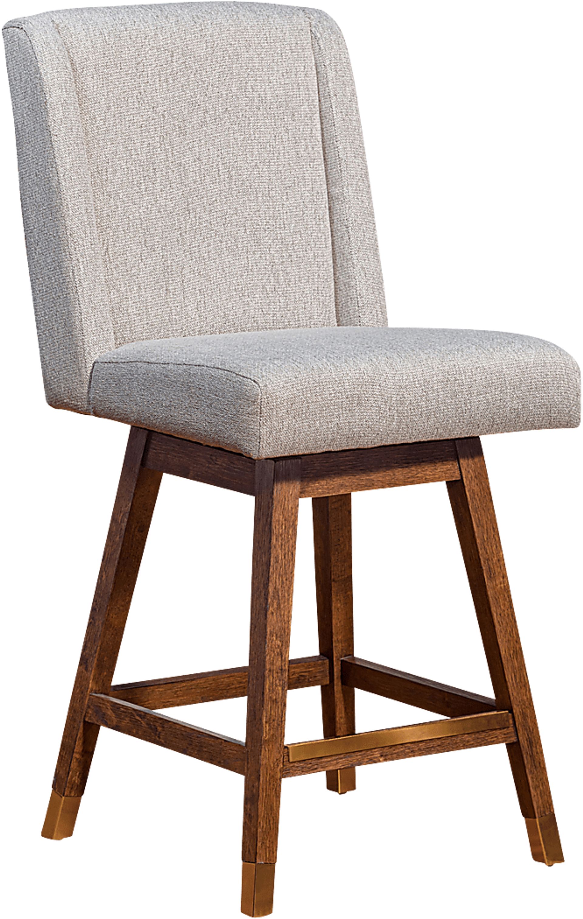 Cauthorn Beige Swivel Counter Stool - Image 1