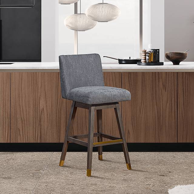 Cauthorn Gray Swivel Counter Stool - Thumbnail - Image 2