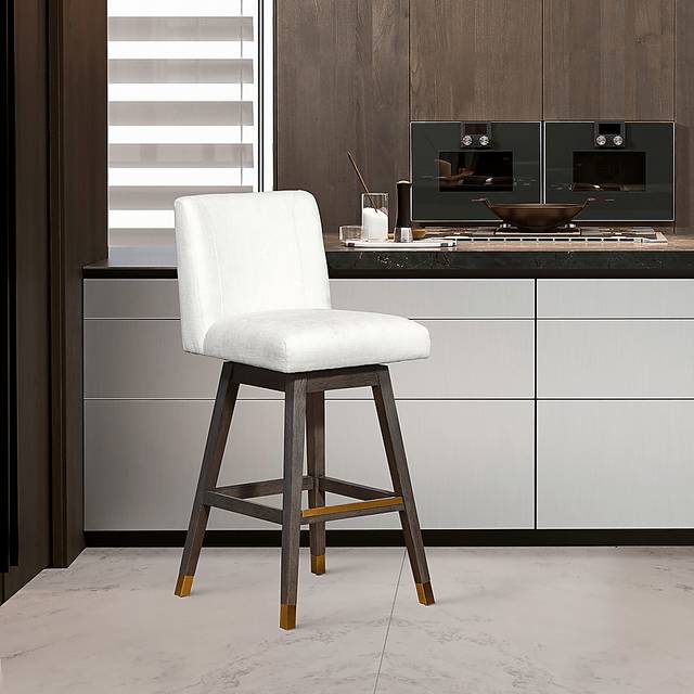 Cauthorn Ivory Swivel Barstool - Thumbnail - Image 2