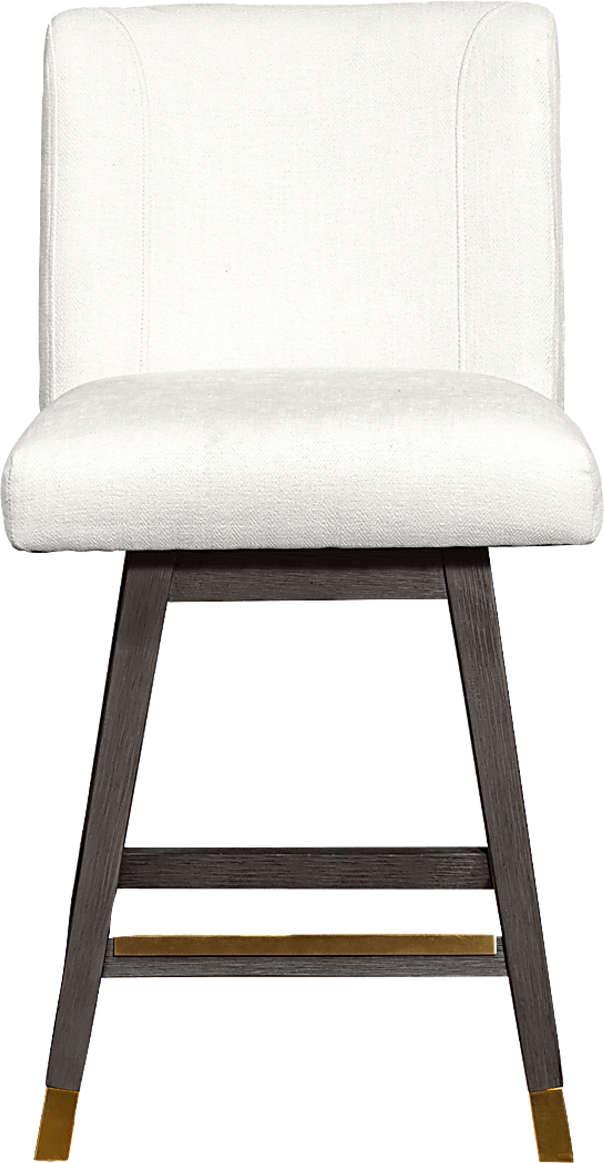 Cauthorn Brown Dark Wood Ivory Beige Polyester Fabric Swivel Barstool ...