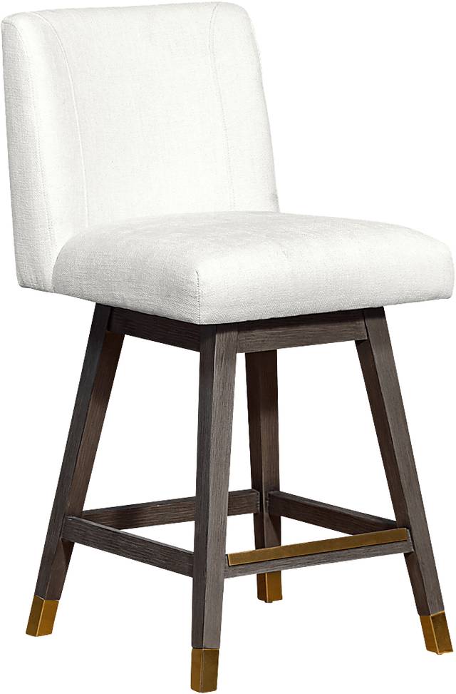 Cauthorn Ivory Swivel Counter Stool - Thumbnail - Image 1