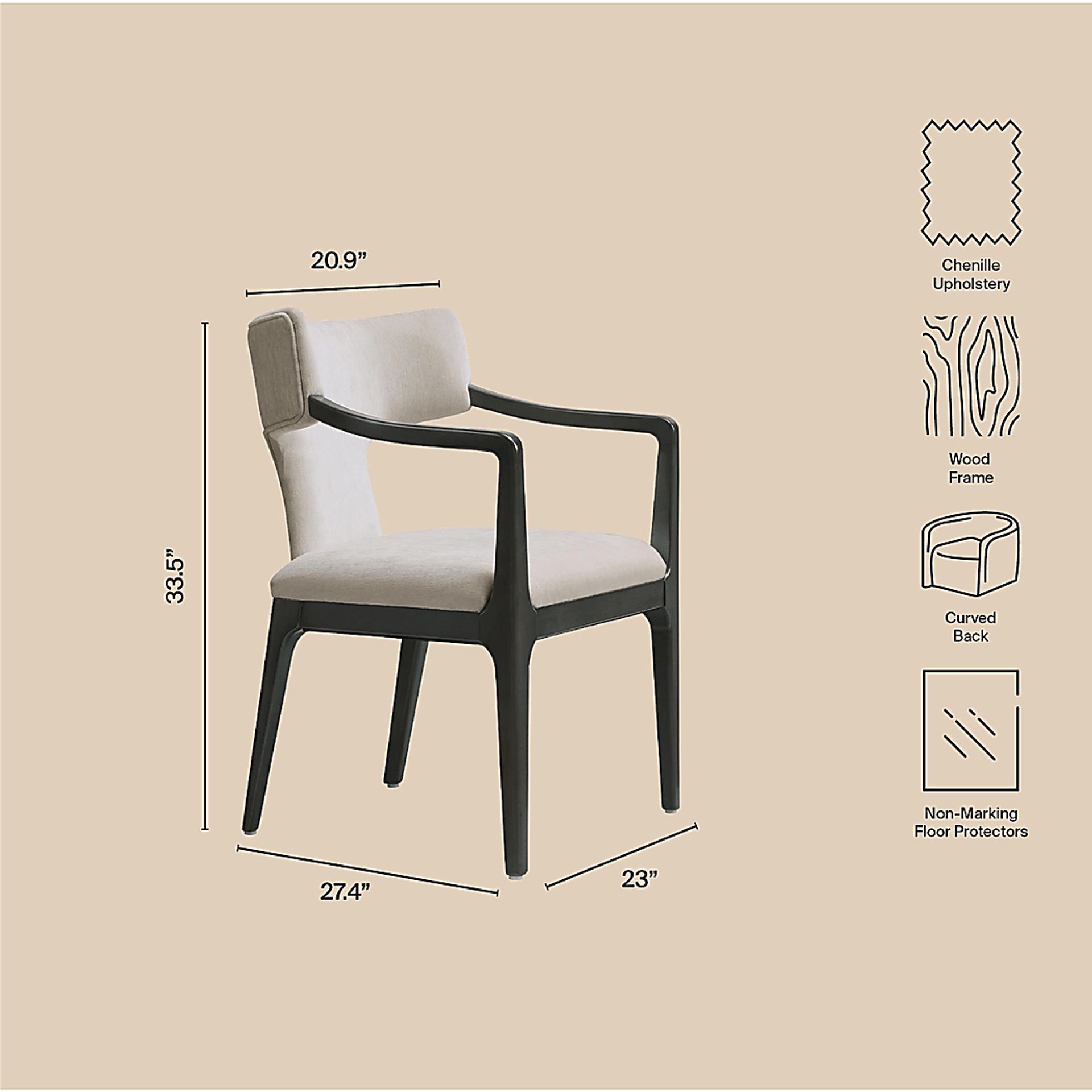 Cautri Gray Arm Chair - Image 3
