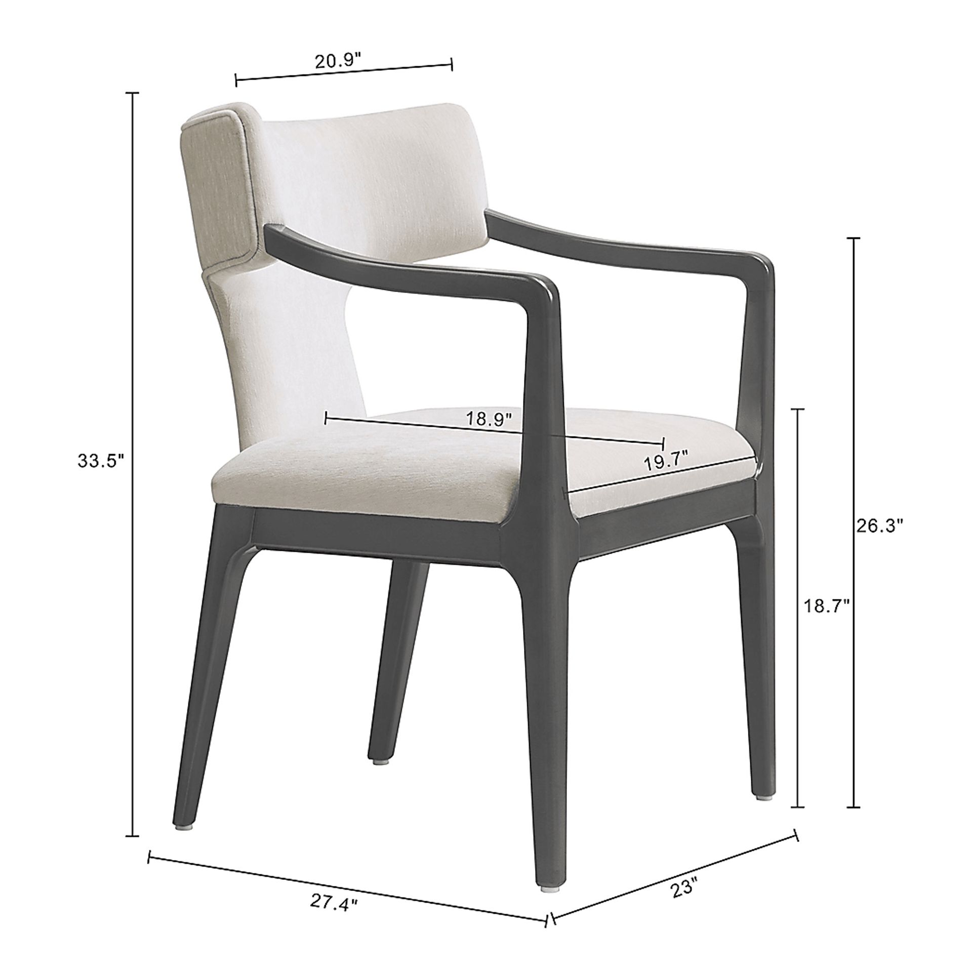 Cautri White Arm Chair - Image 8