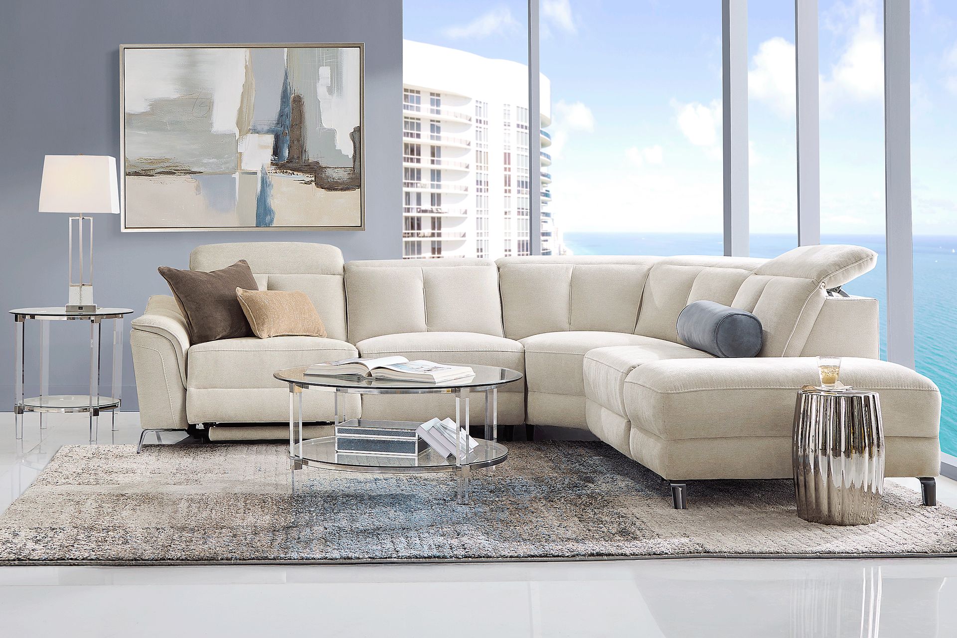 Cavani Gray 5 Pc Dual Power Reclining Sectional - Image 2