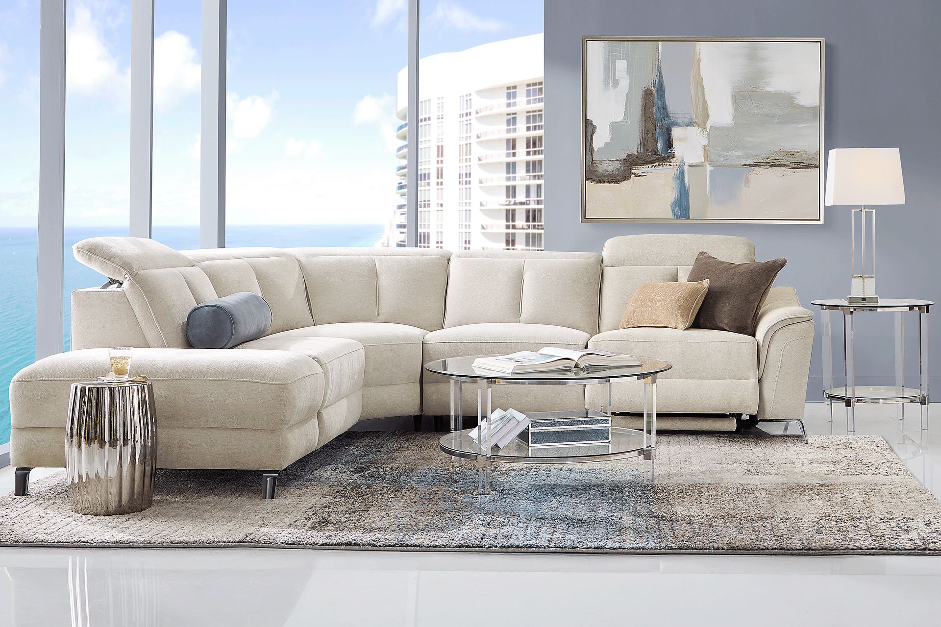 Cavani Gray 5 Pc Dual Power Reclining Sectional - Image 2