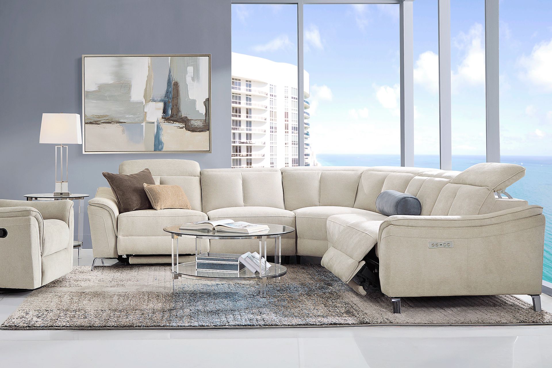 Cavani Gray 5 Pc Dual Power Reclining Sectional - Image 2