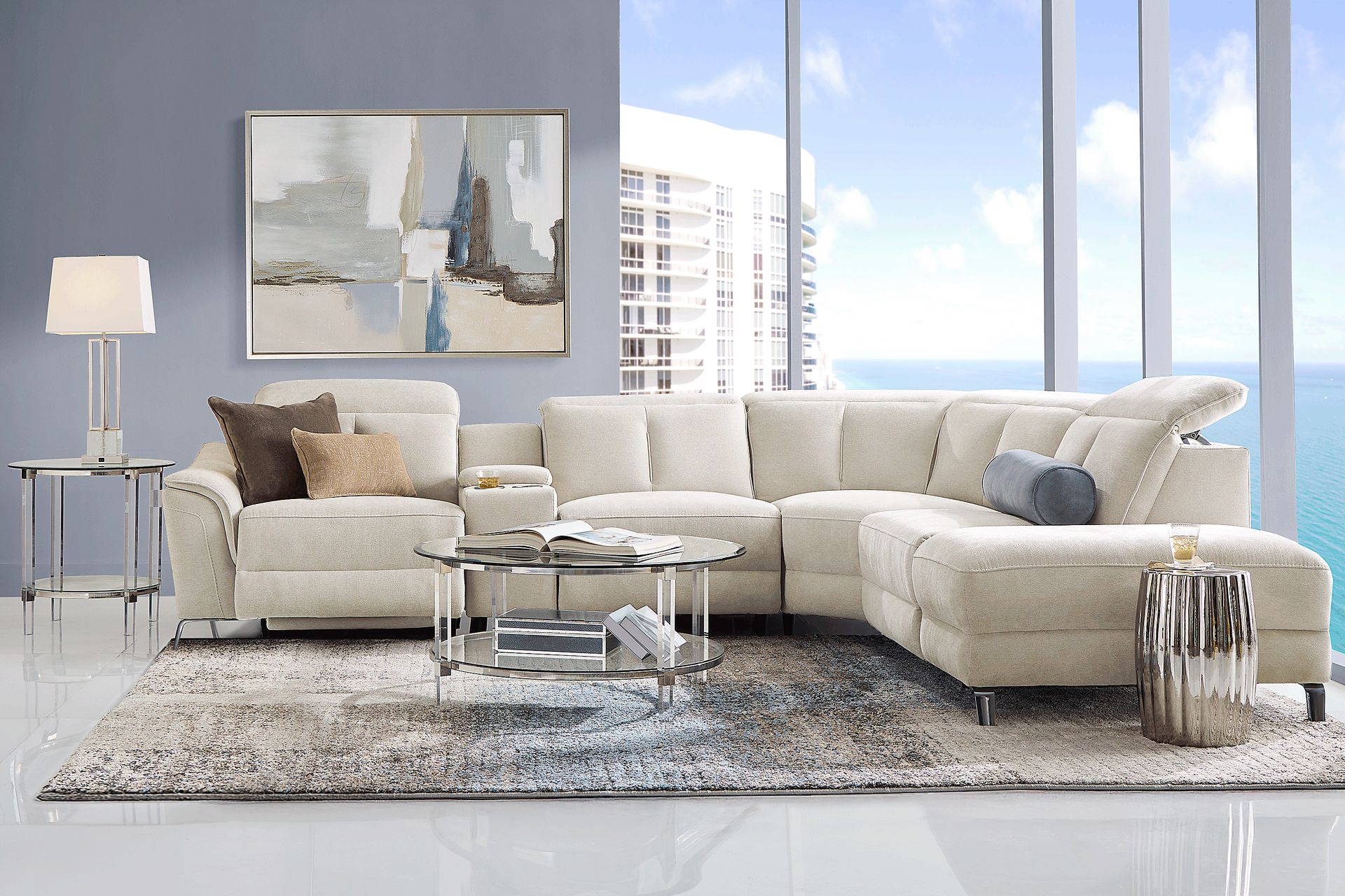 Cavani Gray 6 Pc Dual Power Reclining Sectional - Image 2