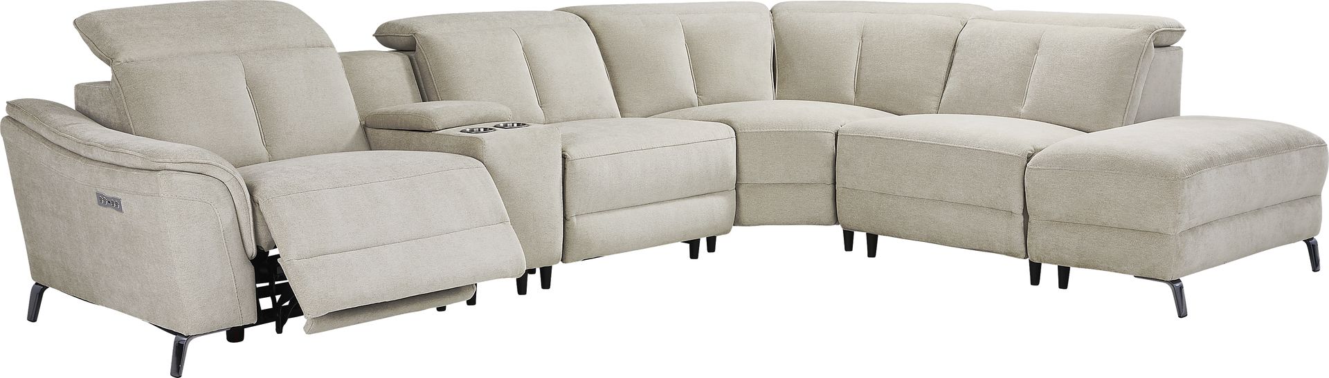 Cavani Gray 6 Pc Dual Power Reclining Sectional - Image 1