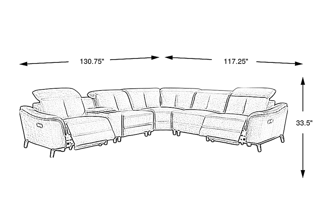 Cavani 6 Pc Dual Power Reclining Sectional
