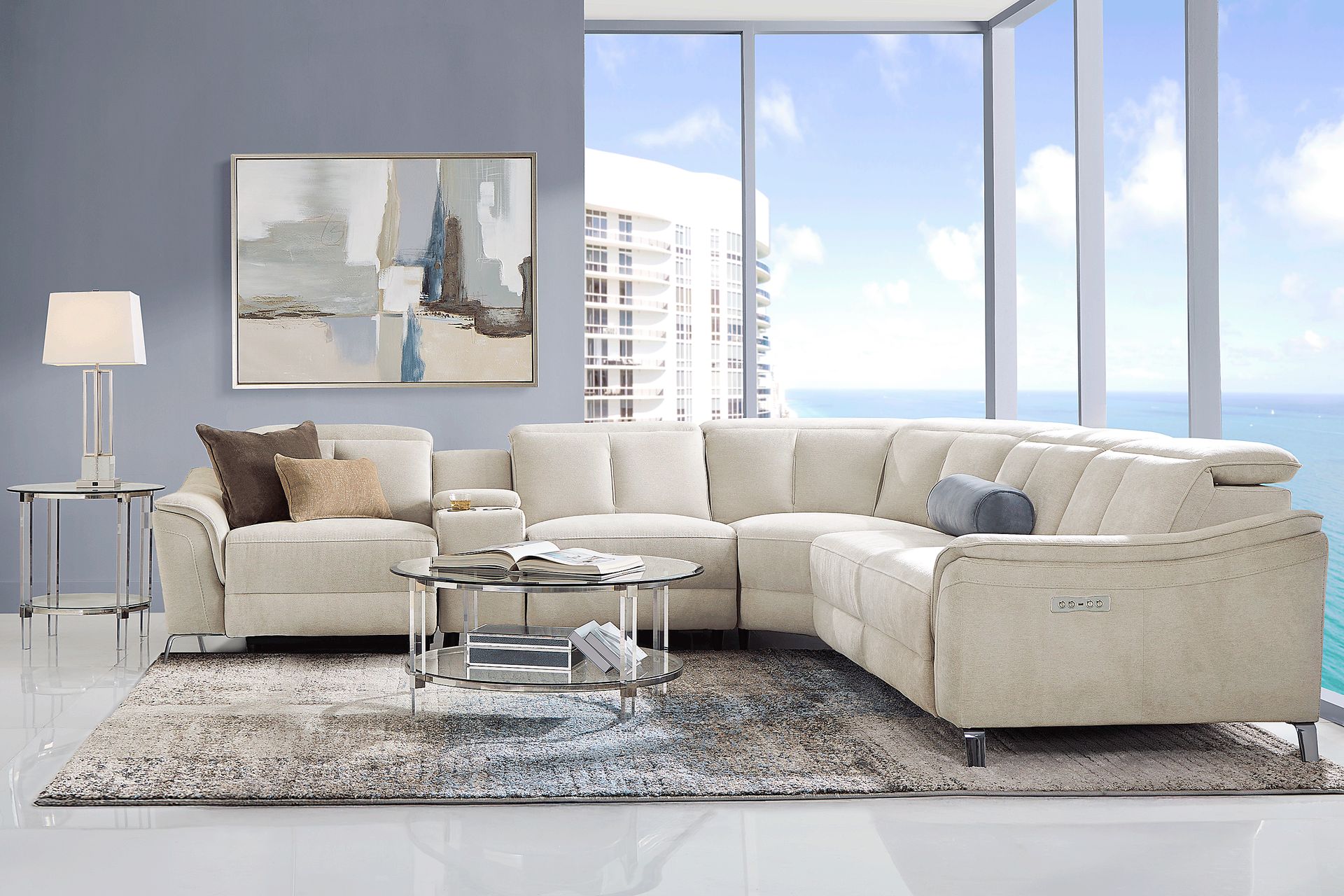 Cavani Gray 6 Pc Dual Power Reclining Sectional - Image 2