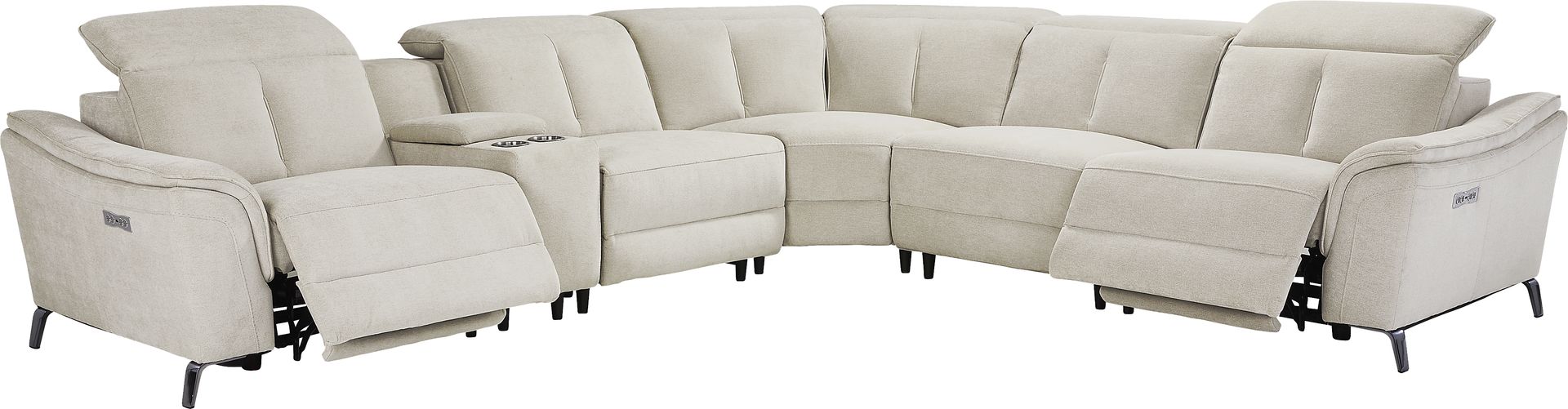 Cavani Gray 6 Pc Dual Power Reclining Sectional - Image 1