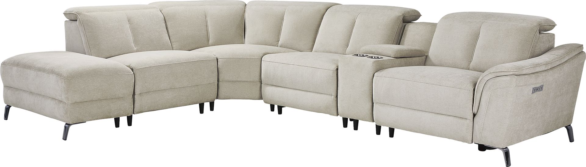 Cavani Gray 6 Pc Dual Power Reclining Sectional - Image 3