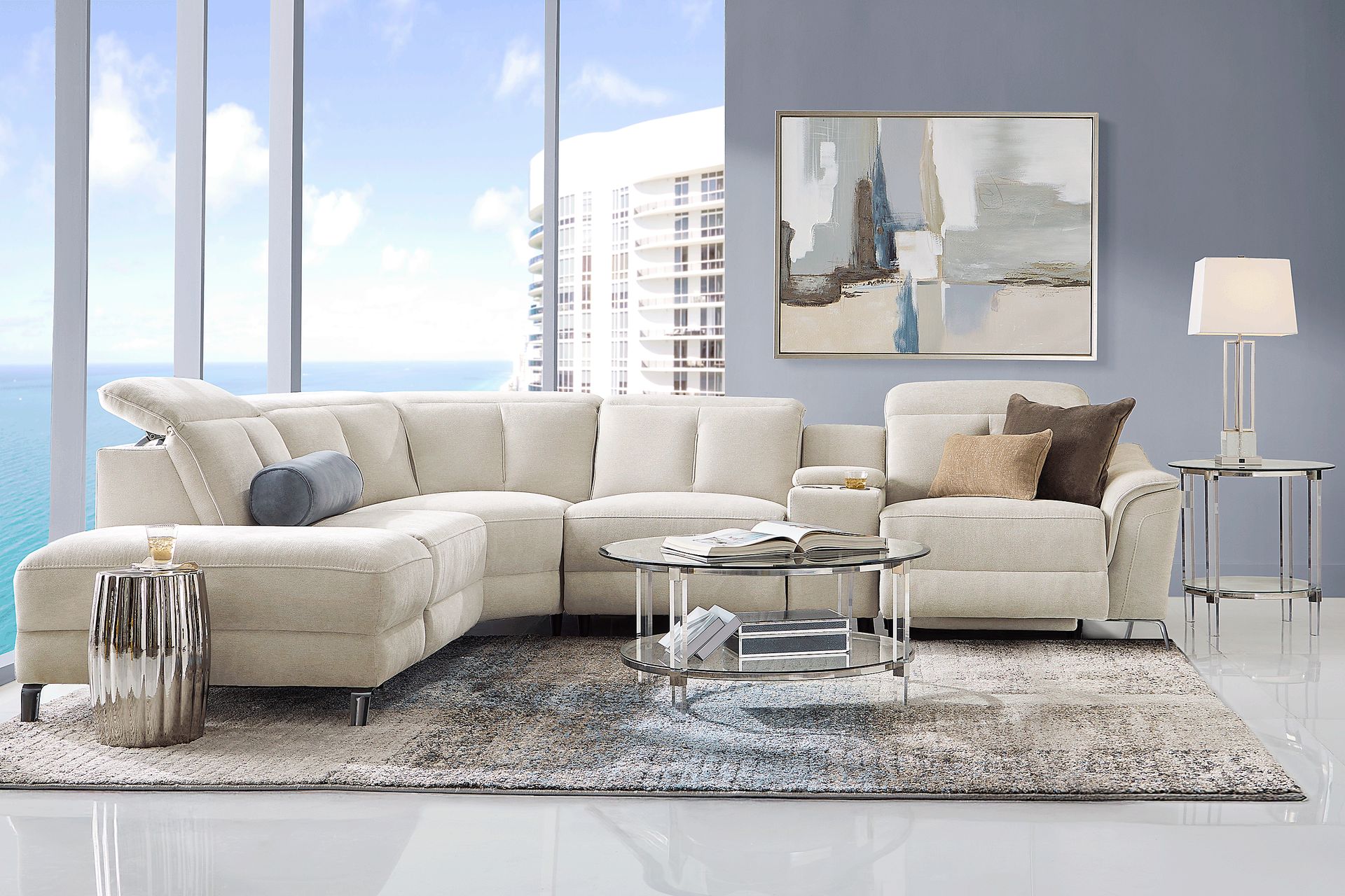 Cavani Gray 6 Pc Dual Power Reclining Sectional - Image 2