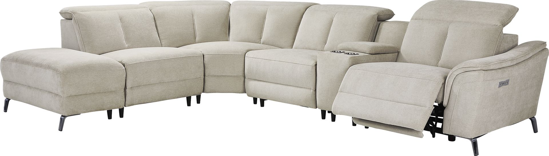 Cavani Gray 6 Pc Dual Power Reclining Sectional - Image 1