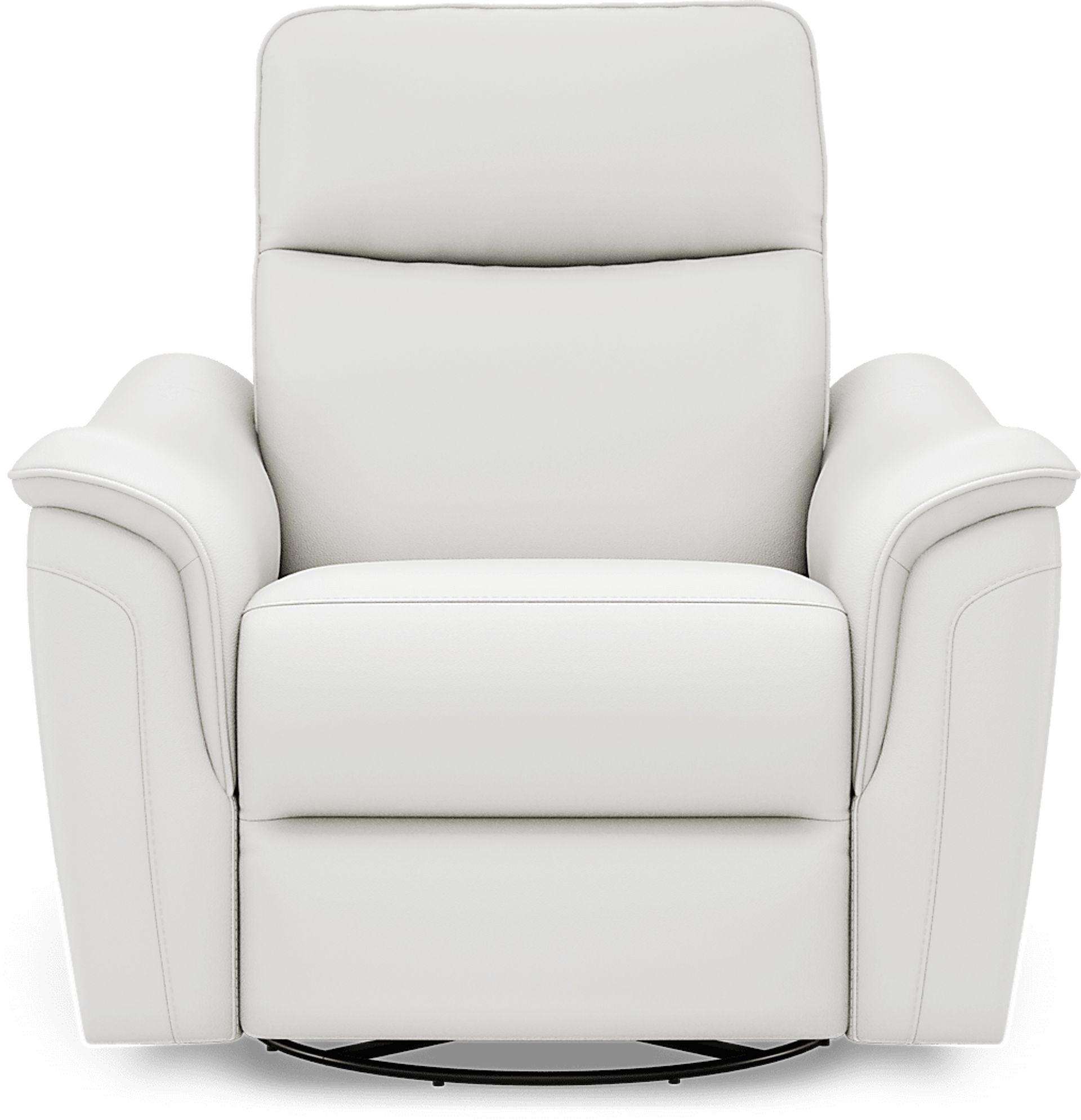 Cavani White Leather Swivel Glider Recliner - Image 2