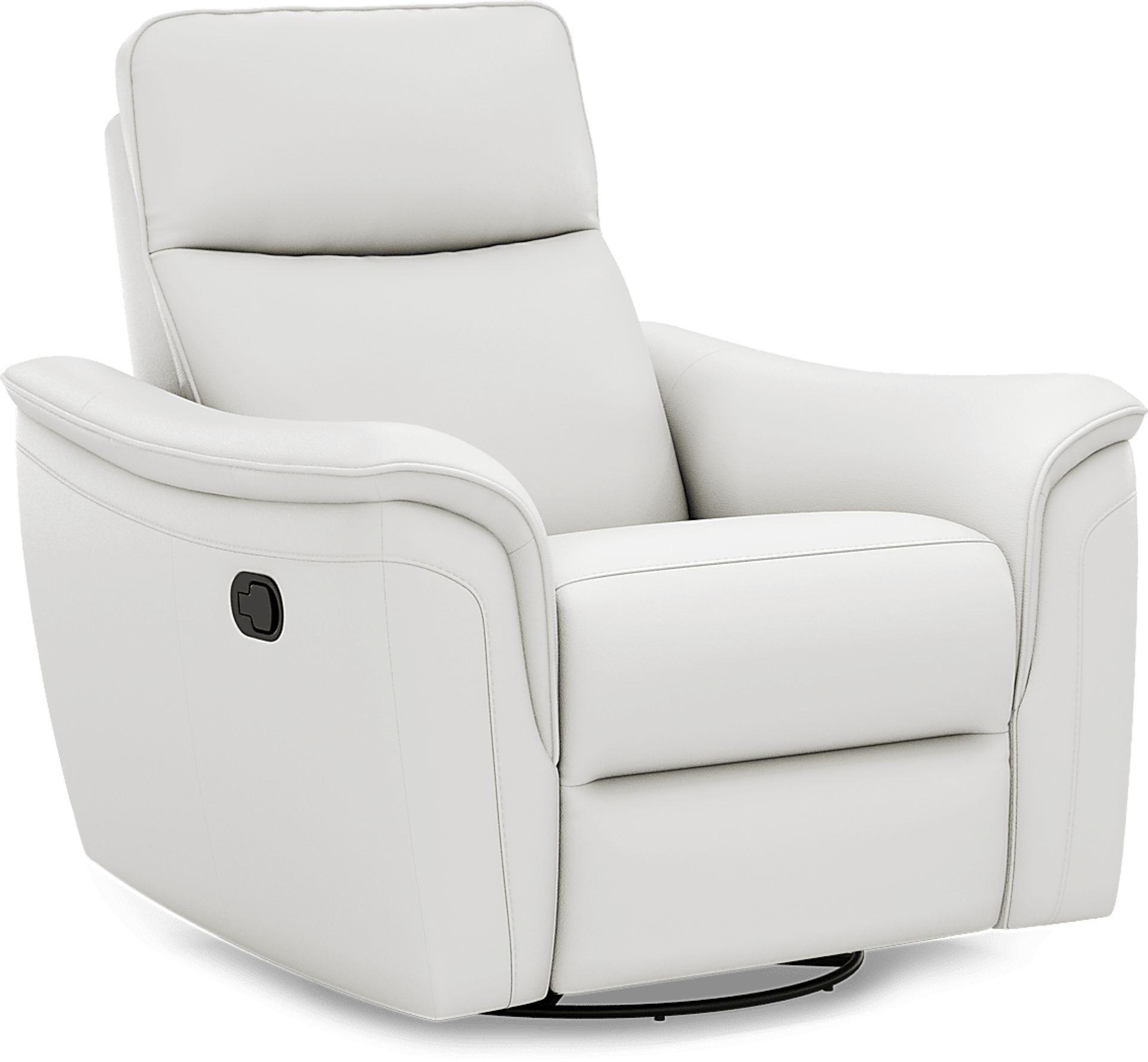 Cavani White Leather Swivel Glider Recliner - Image 3