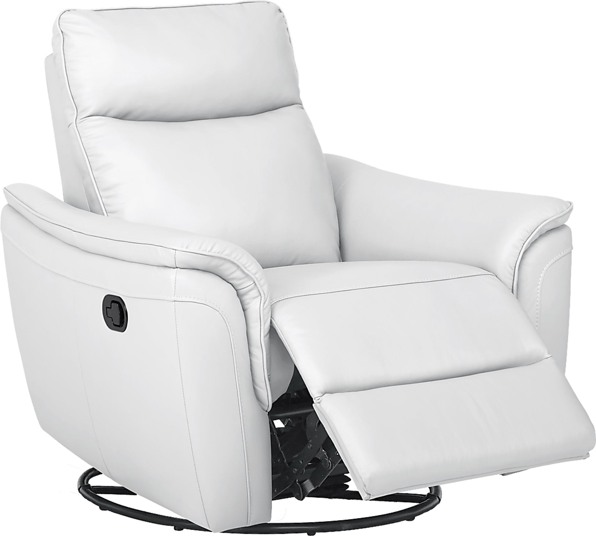 Cavani White Leather Swivel Glider Recliner - Image 1