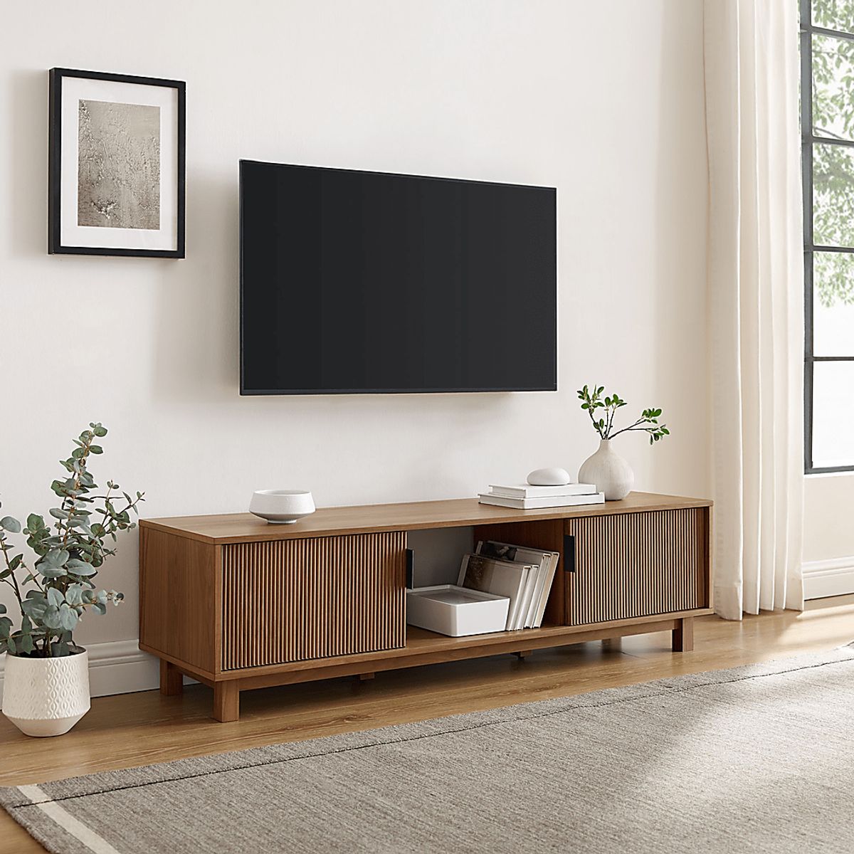 Cavendish Mocha Dark Wood 58 in. Console | Rooms to Go