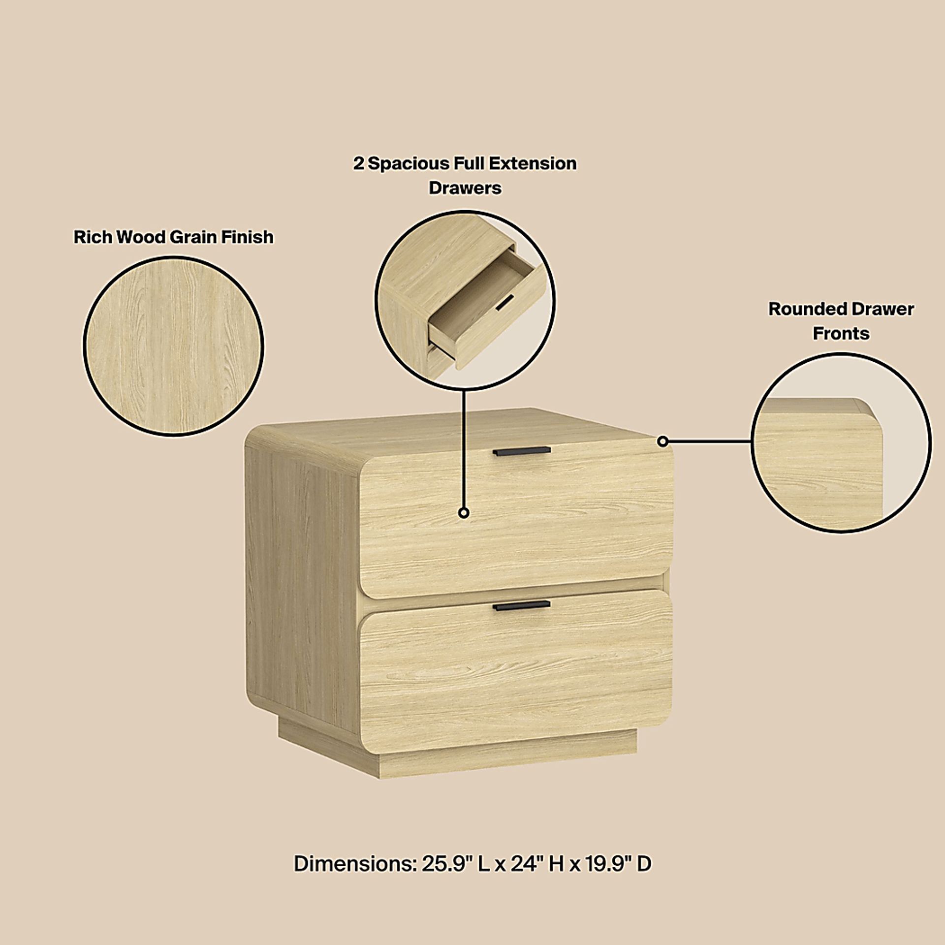 Cavernbit Natural Nightstand - Image 3