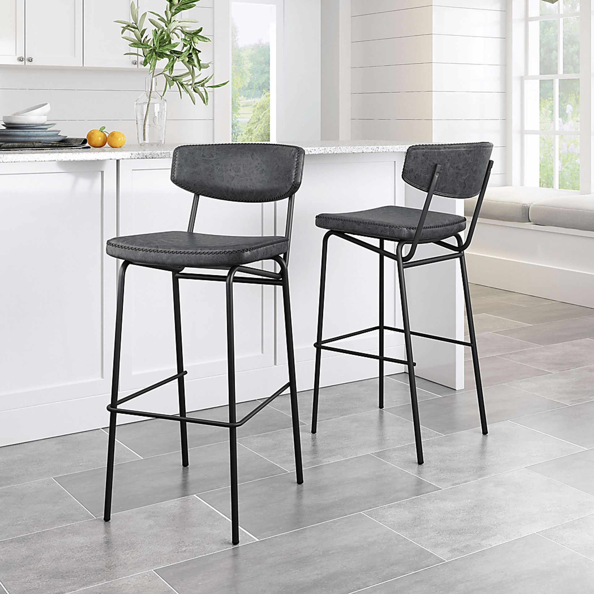 Cavestone Black Bar Height Stool, Set of 4 - Image 2