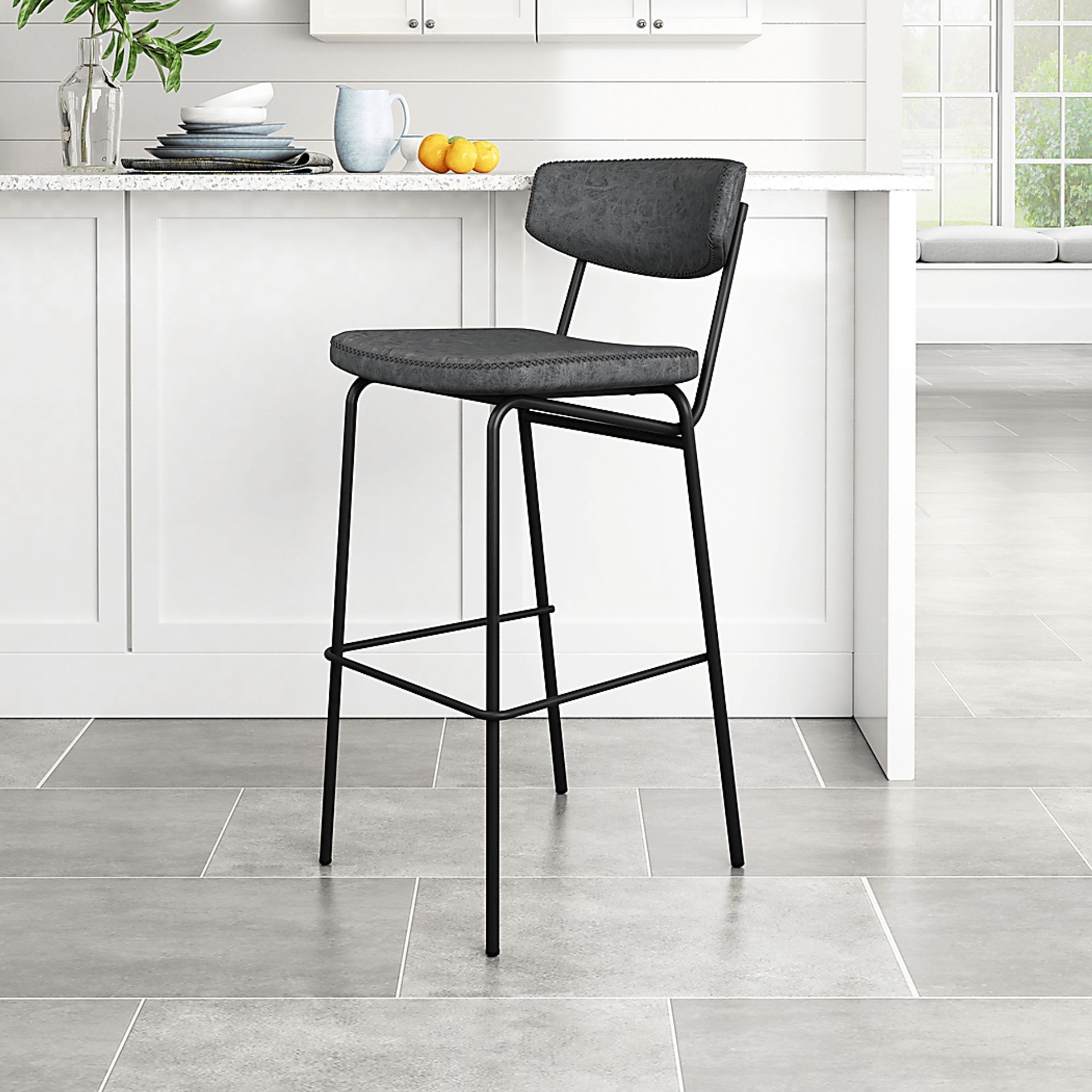 Cavestone Black Bar Height Stool, Set of 4 - Image 3