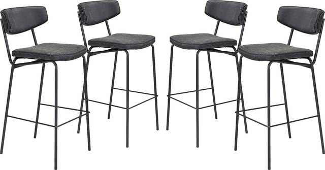 Cavestone Black Bar Height Stool, Set of 4 - Thumbnail - Image 1