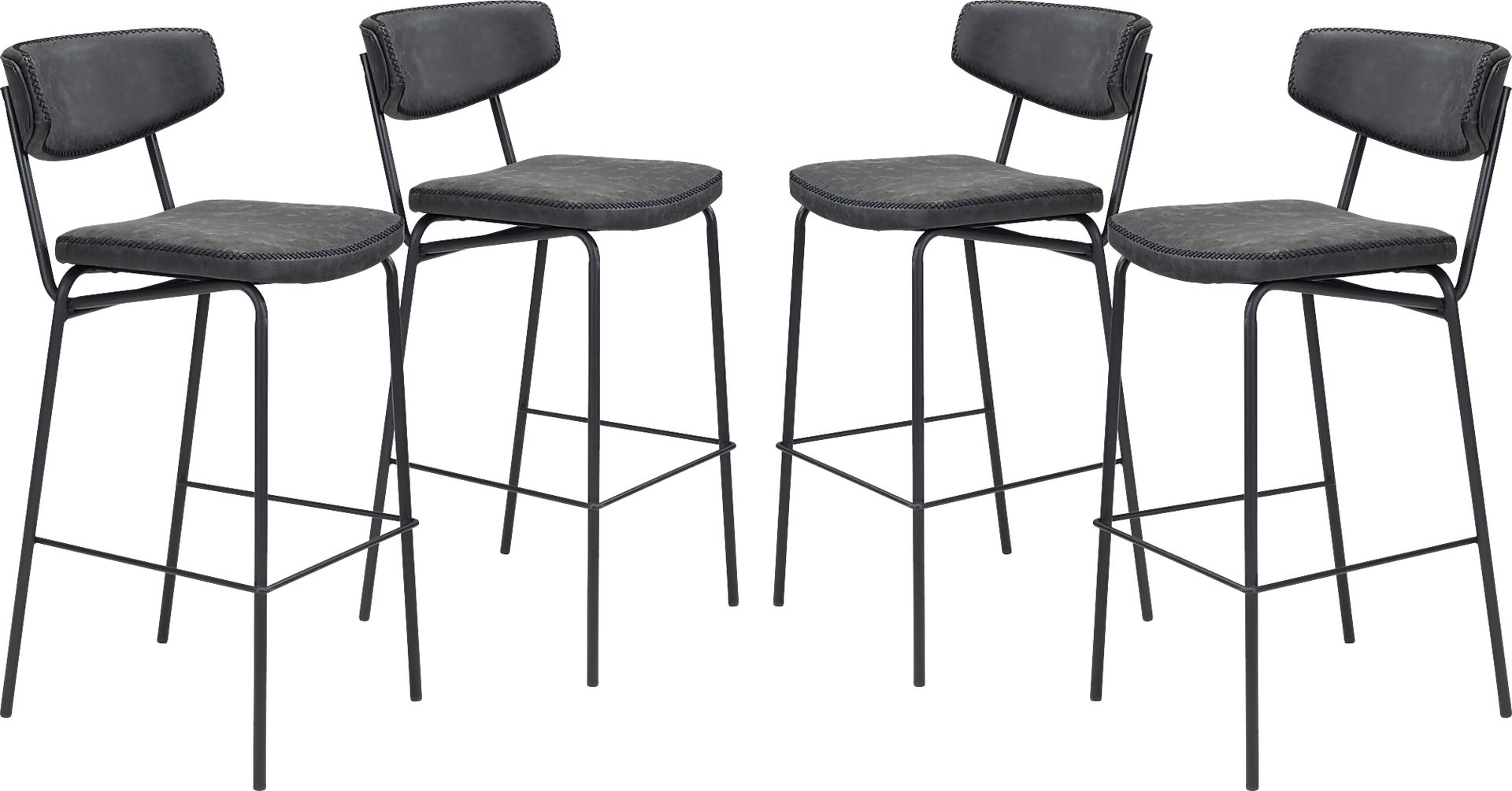 Cavestone Black Bar Height Stool, Set of 4 - Image 1