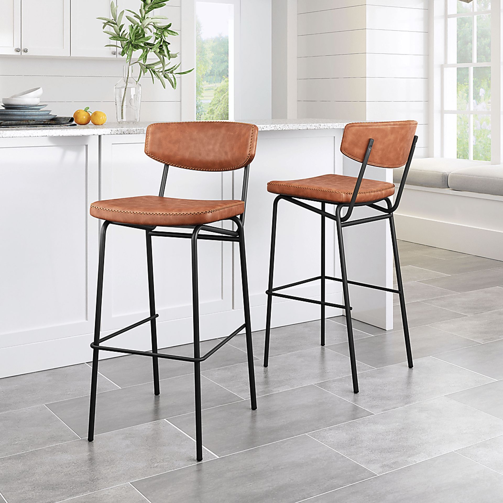 Cavestone Brown Bar Height Stool, Set of 4 - Image 2