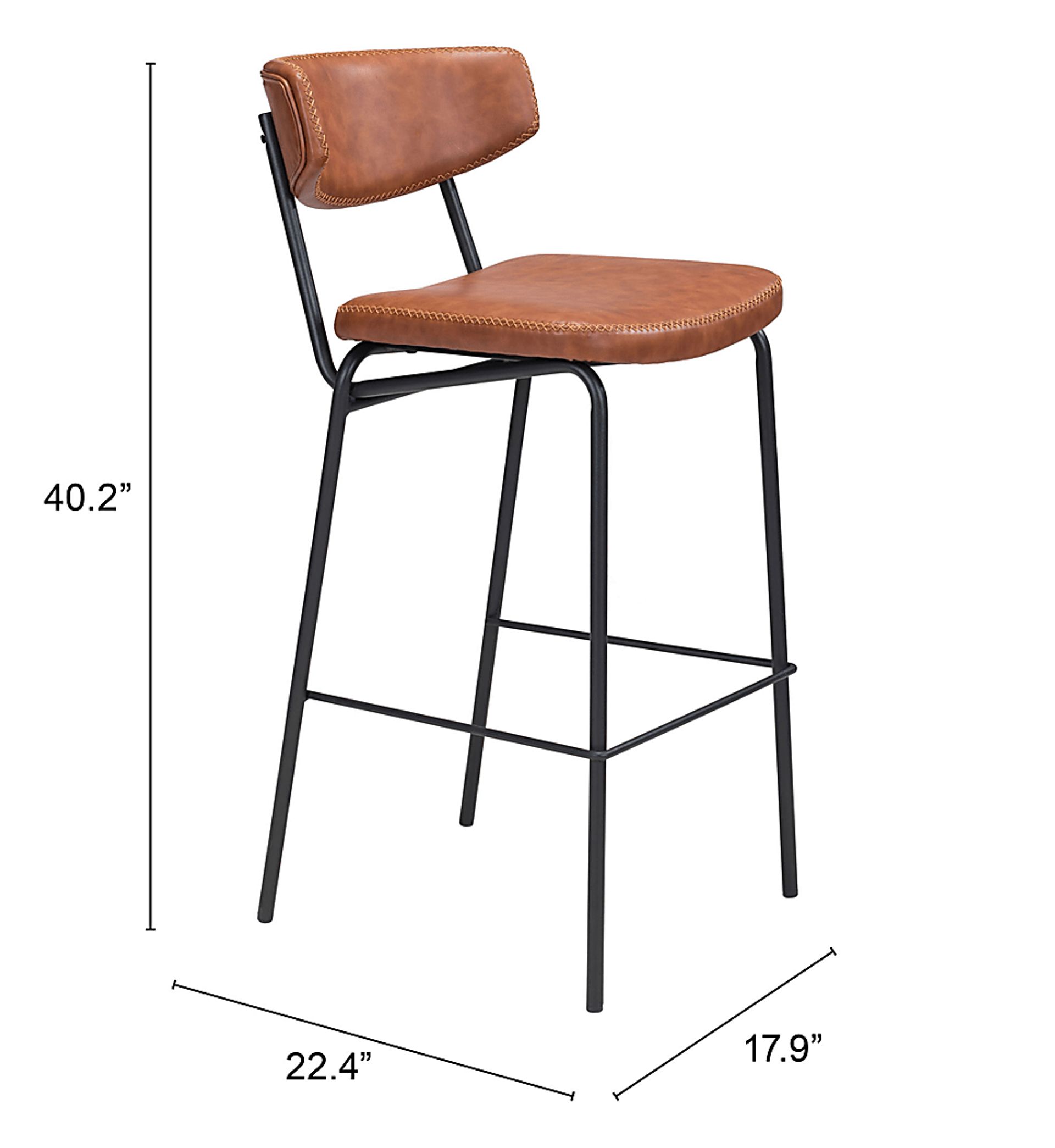 Cavestone Brown Bar Height Stool, Set of 4 - Image 9