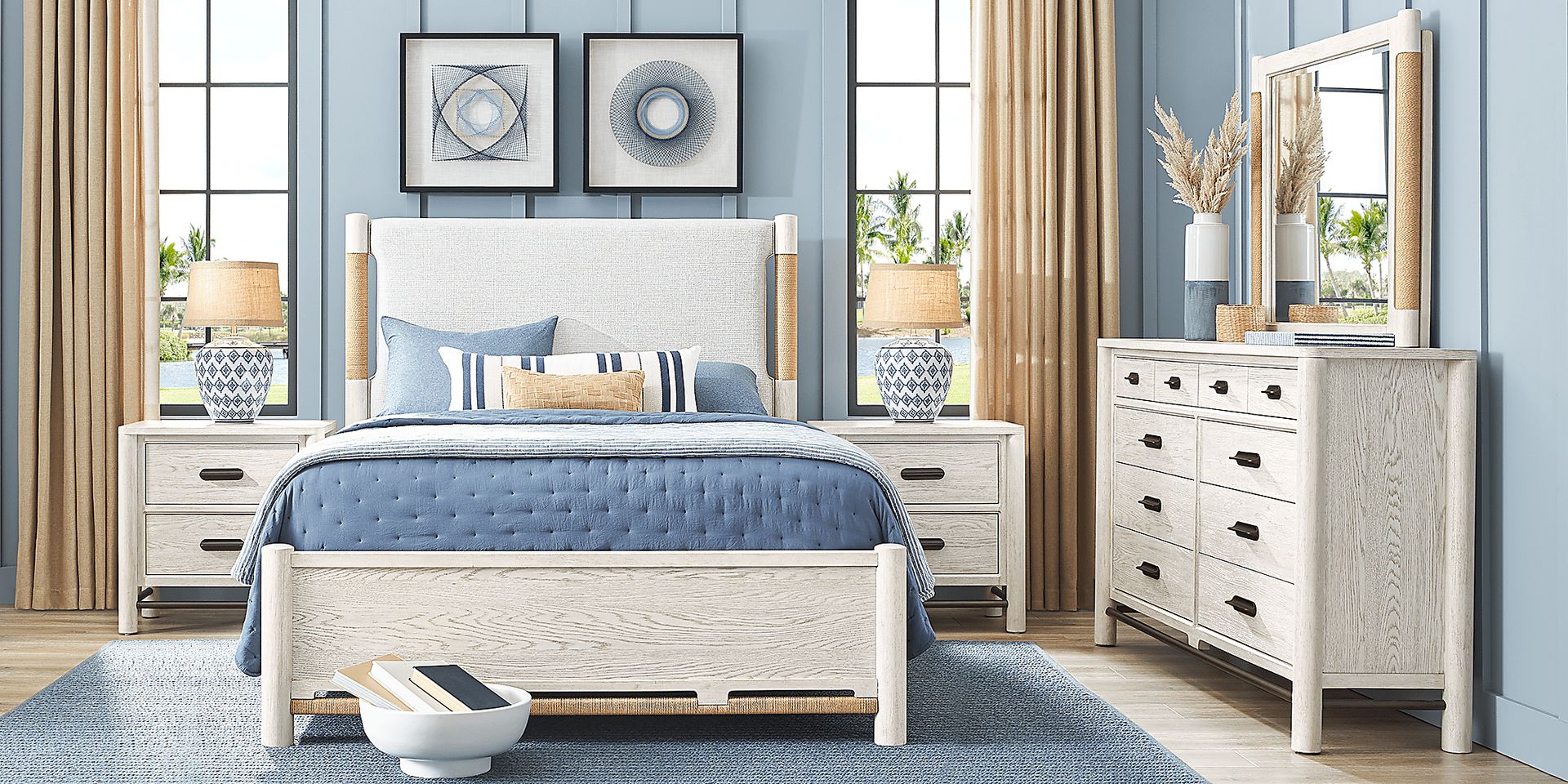 Caviar Cove White 3 Pc Queen Upholstered Bed - Image 2