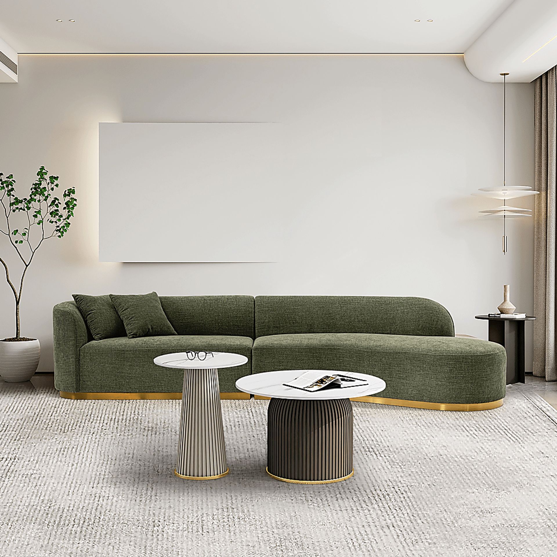 Cawdor Green 2 Pc Sectional - Image 2