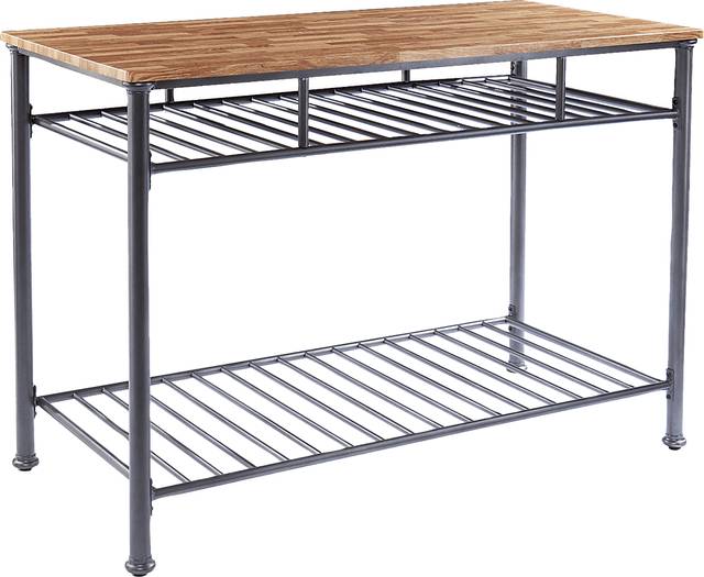 Caylan Oak Kitchen Island - Thumbnail - Image 1