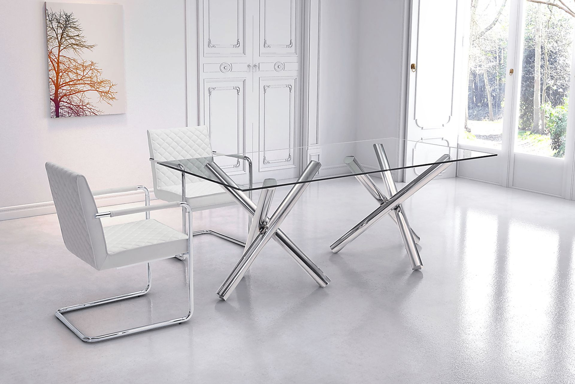 Cayler White Arm Chairs (Set of 2) - Image 2