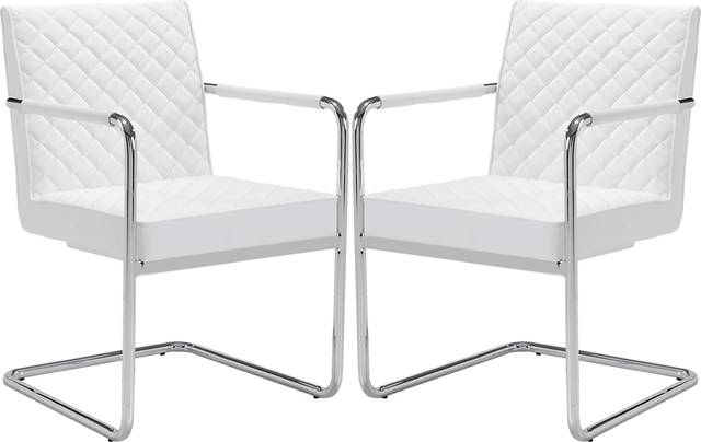 Cayler White Arm Chairs (Set of 2) - Thumbnail - Image 1