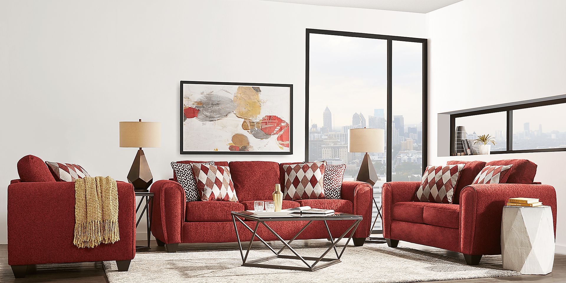 Caylor Falls Ruby 7 Pc Living Room - Image 1