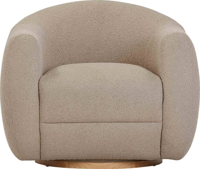 Cazneau Light Brown Swivel Accent Chair - Thumbnail - Image 2