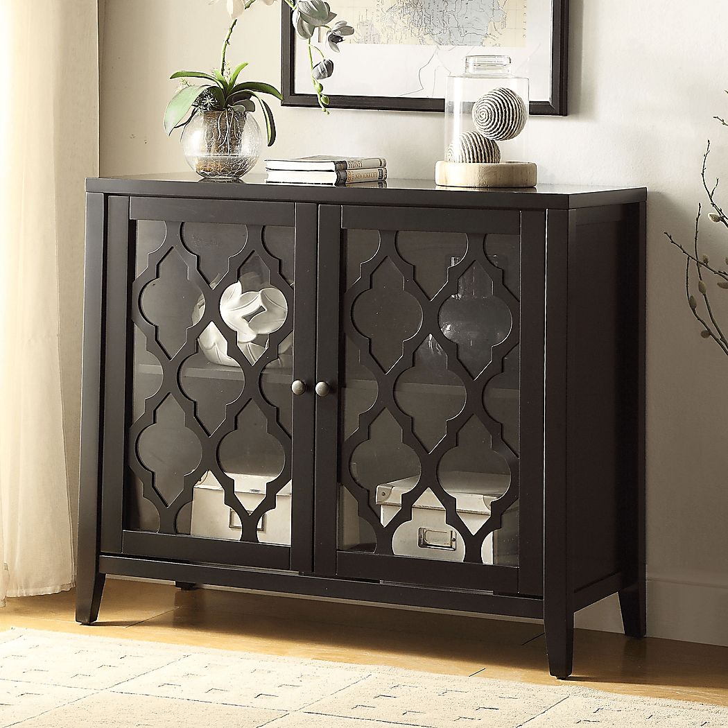 Ceara Black Large Accent Cabinet - Thumbnail 3