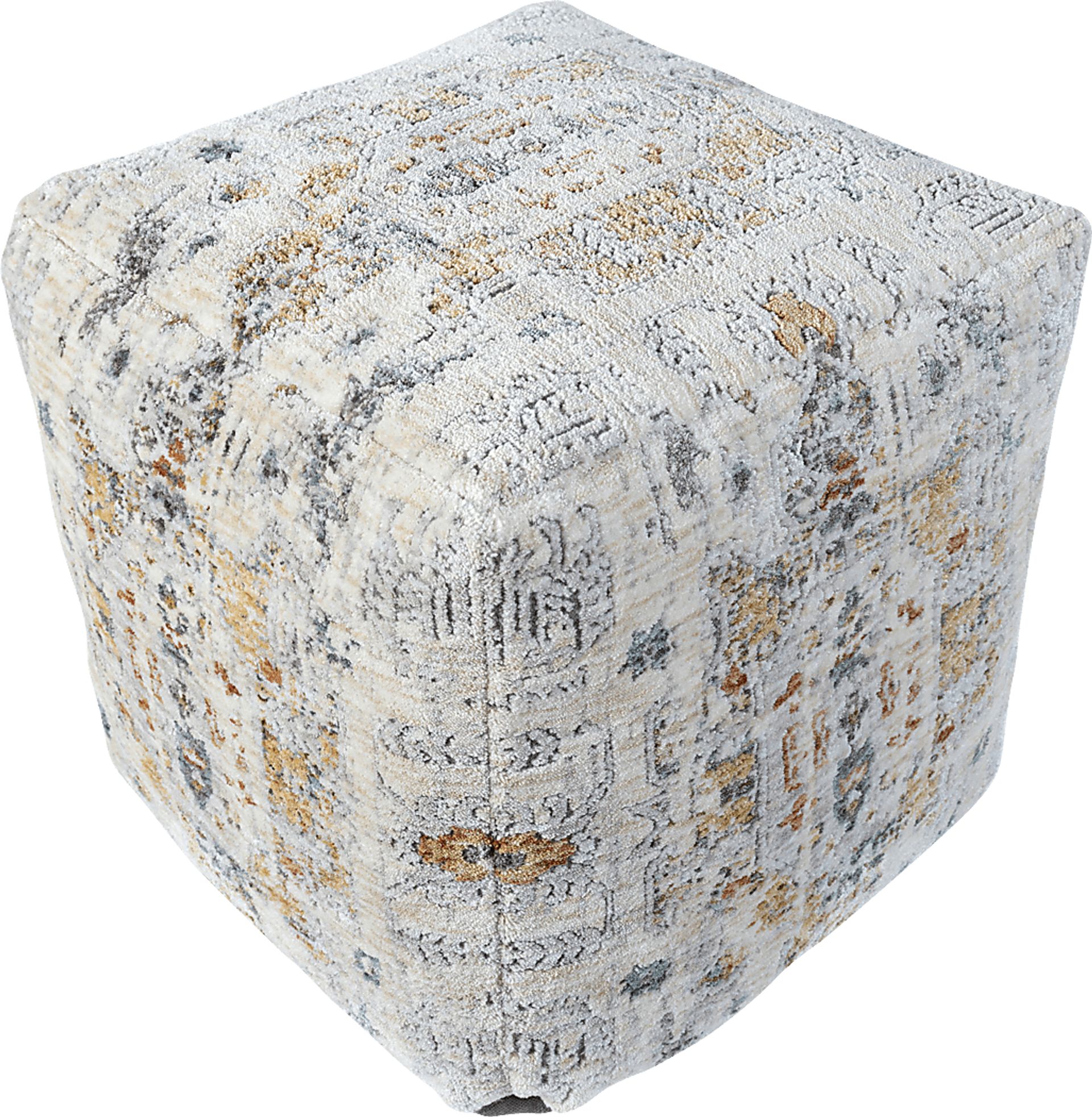 Ceasart Light Gray Pouf - Image 5
