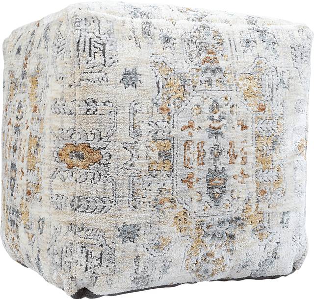 Ceasart Light Gray Pouf - Thumbnail - Image 1