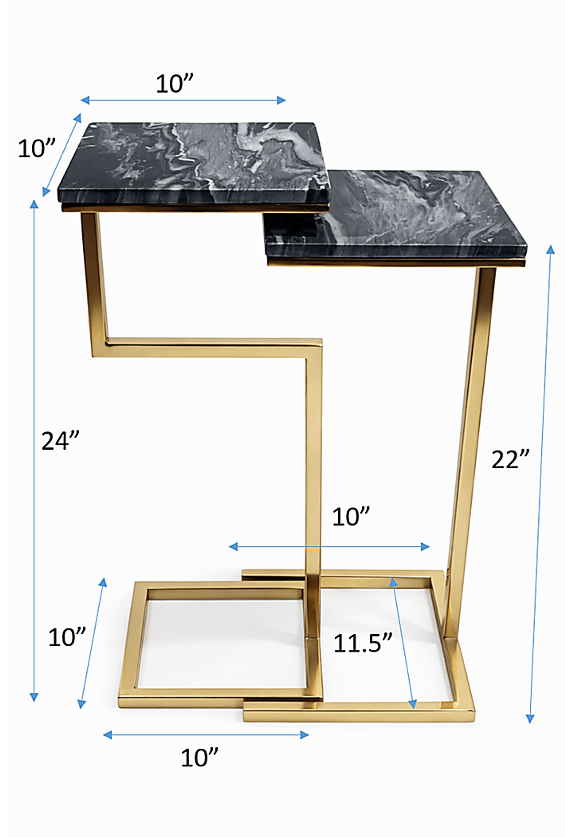 Cebazi Gold/Black Nesting Table, Set of 2 - Image 8