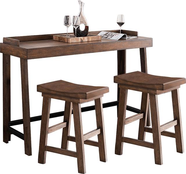 Cedar Creek Brown 3 Pc Counter Height Table Set - Thumbnail - Image 1