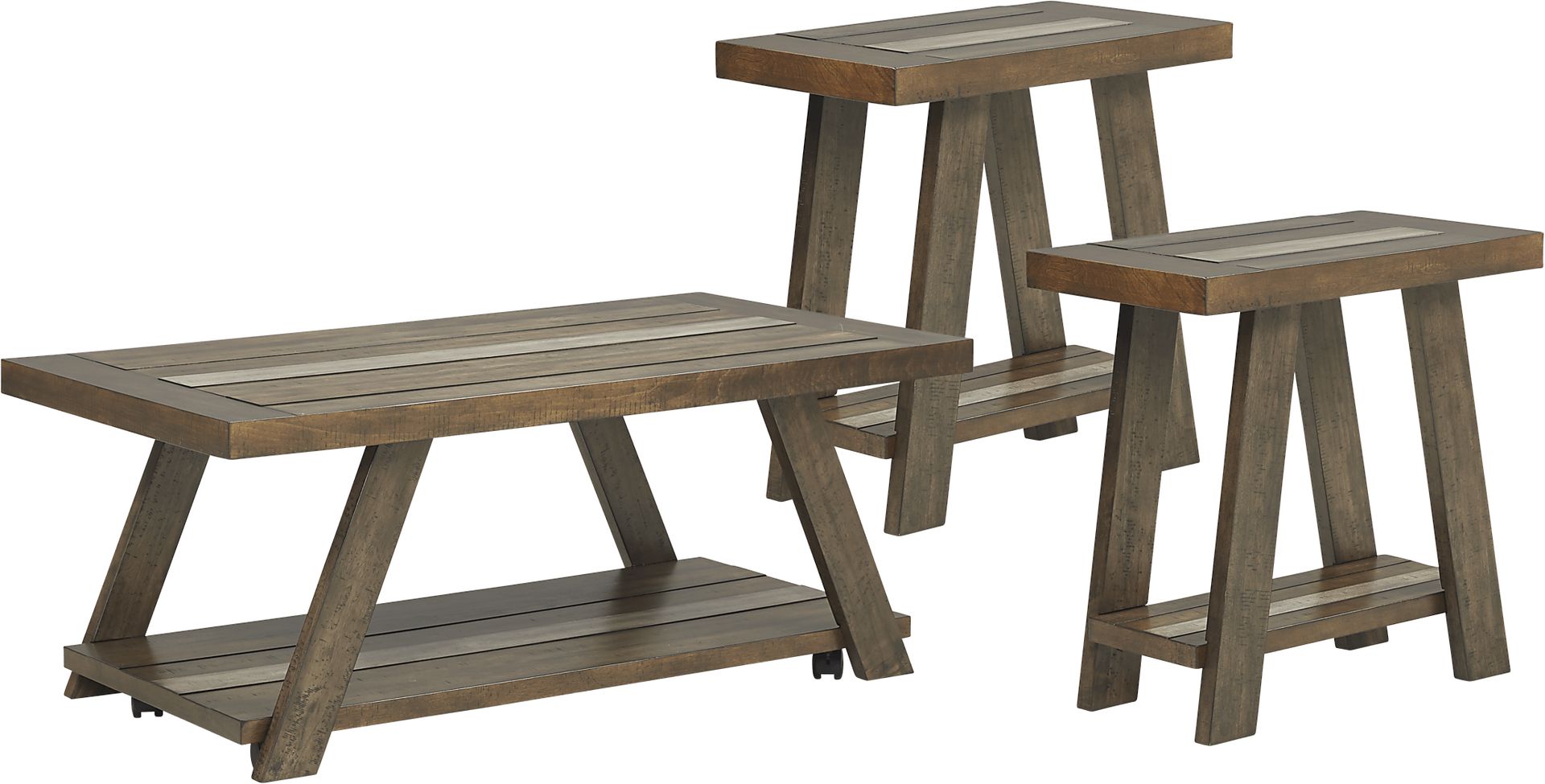Cedar Creek Brown 3 Pc Table Set - Image 1