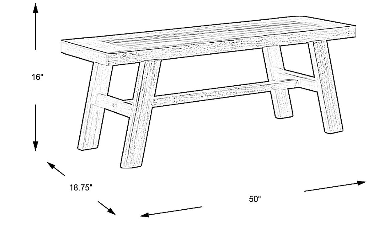 Cedar Creek Brown Dark Wood Bench | Rooms to Go