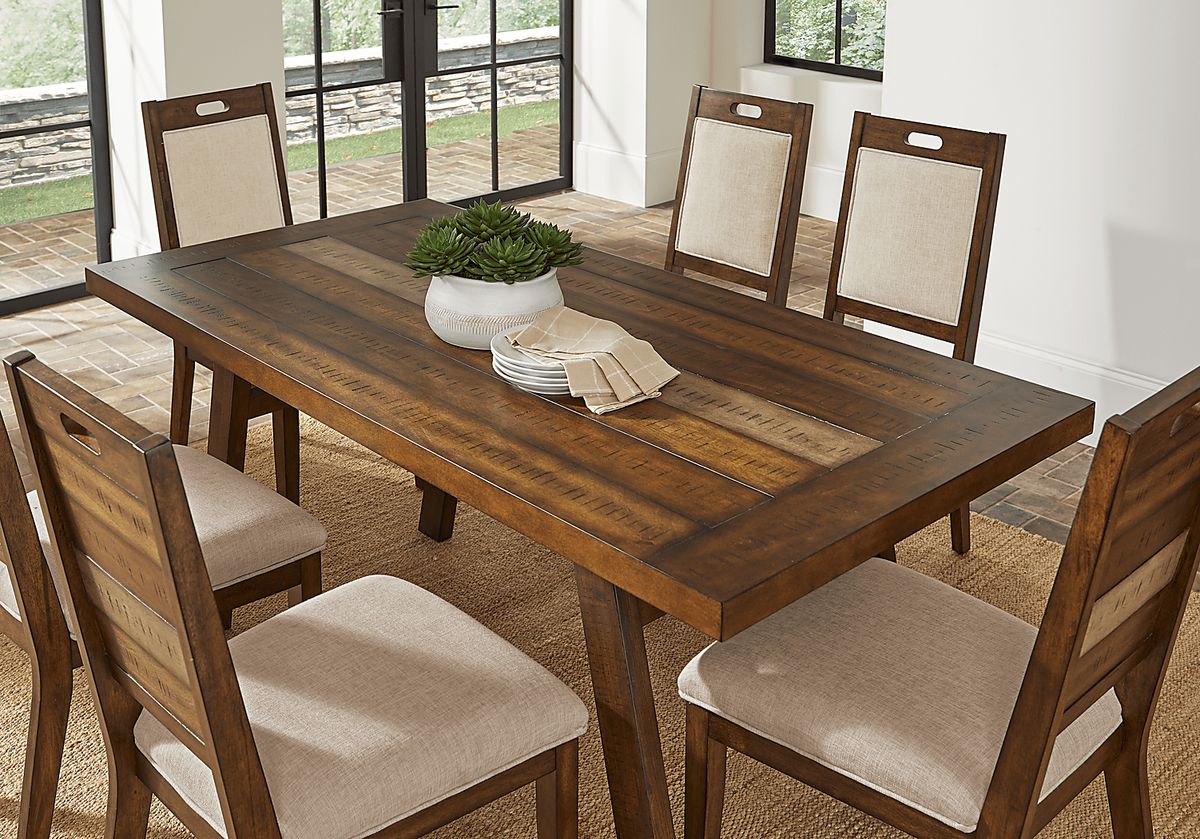 Brown dining room table discount