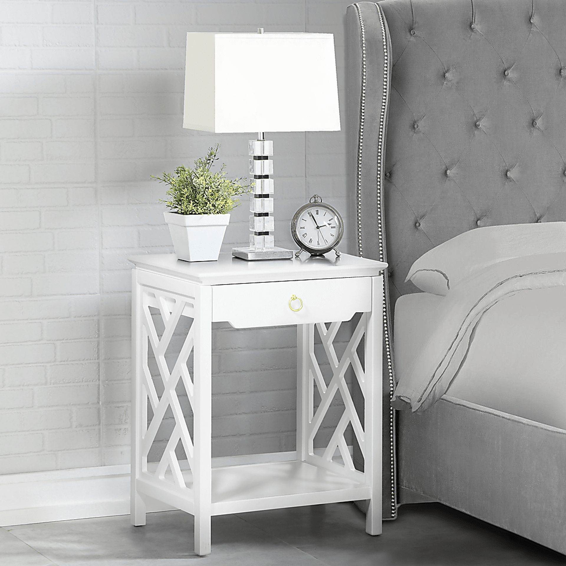 Cedarcrest White End Table - Image 8