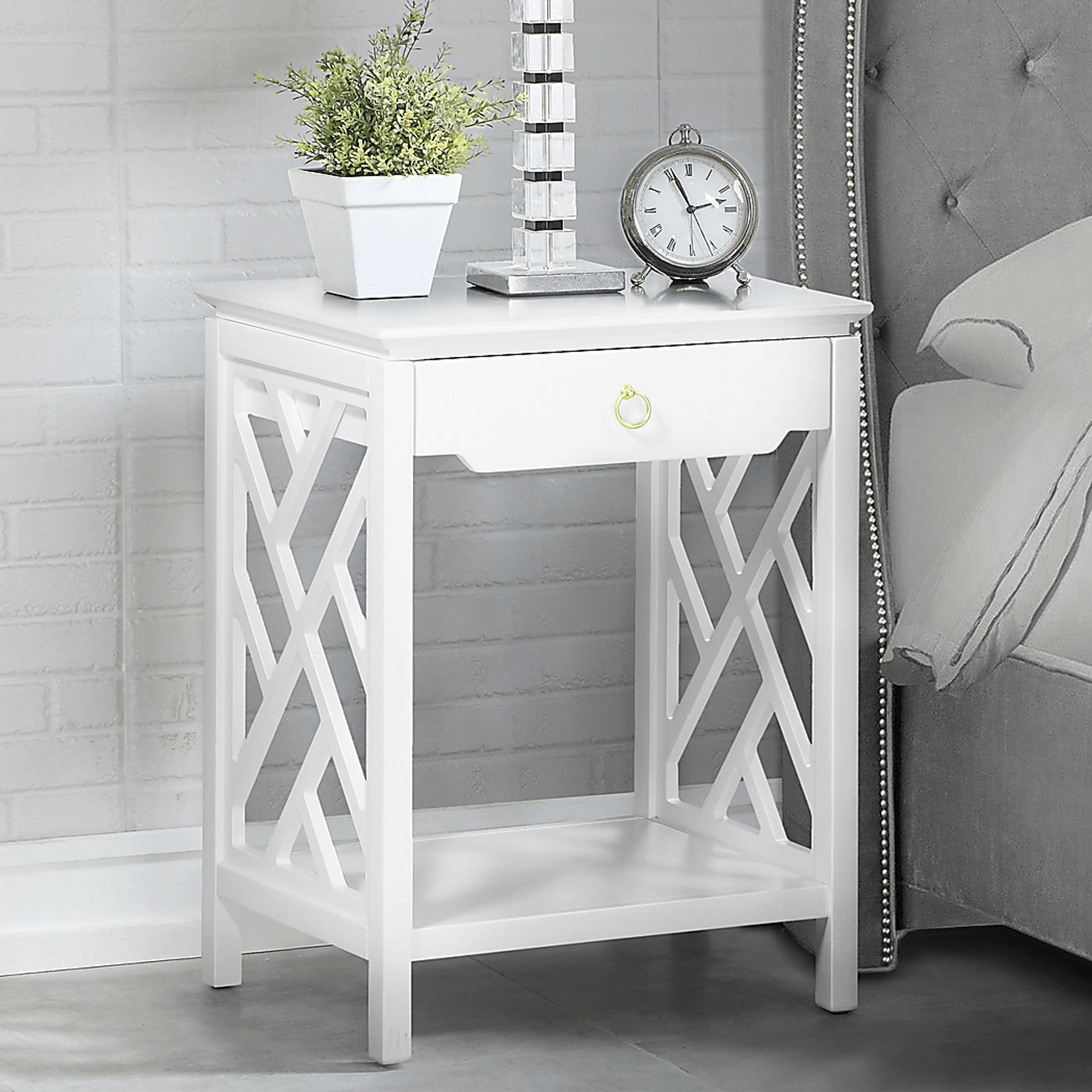 Cedarcrest White End Table - Image 9